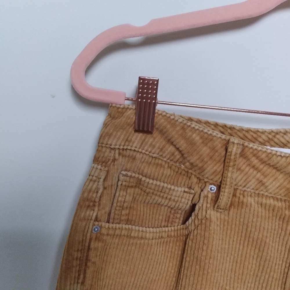 PacSun Mustard Yellow Corduroy Mom Jean High Waist Pants Size 26 - Picture 3 of 10